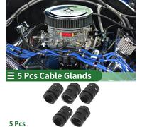 22mm / PG16 Raccords De Câble 21.2mm / 0.83" Manchon Étanche Droit En PA6 Nylon Noir 5 Pcs