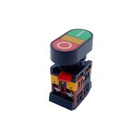 22mm Push Button Switch 220V AC ON/OFF START STOP APBB-22N Momentary Reset Two Positions With LED Light NWPNLXEA(380V)