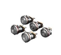22mm Reset Self-locking Ring Lamp with Symbol and Indicator Light Metal Switch Button High Current 15a24v 220v Power Start NWPNLXEA(Weiß,220V)