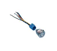 22mm RGB tri-color led ring-illuminated 150mm pre-wired harness push button switch set NWPNLXEA(Common Negative,3V)