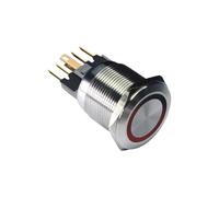 22mm ring LED illuminated metal flat round lamp 12v ON-OFF led switches red/blue/green/orange/white/yellow NWPNLXEA(12v blue led)