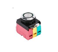 22mm Ring LED Light Switch Metal Momentary/Self-locking High Actuator 10A 110V/220V/380V/440V IP65 Push Button Switch NWPNLXEA(Green,LATCHING_1NC)