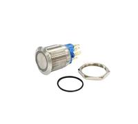 22mm ring led red yellow blue green white ring led 3v 220v 12v 24v 110v stainless steel metal push button switch NWPNLXEA(48v,LATCHING 1NO1NC_YELLOW)
