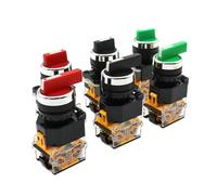 22MM Selector Knob Rotary Switch Latching Momentary 2NO 1NO1NC 2 3 Position DPST 10A 400V Power Switch ON/OFF Red Green Black NWPNLXEA(Green long handle,(LATCHING) LOCK_2 POSITION)