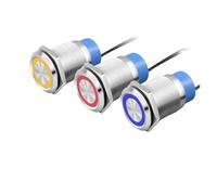 22mm Self Locking Metal Button Switch Whole 10A High Current Ring Lamp Round Small Start Switch NWPNLXEA(WHITE,22MM_220V)