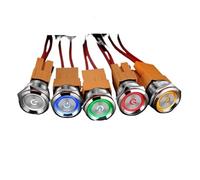 22mm self locking ring lamp with symbol and indicator light metal switch button high current 15a12v24v220v NWPNLXEA(Red 220v)