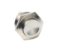 22mm Switch high round head Brass nickled screw terminal momentary 1NO stainless steel push button NWPNLXEA(Stainless steel)