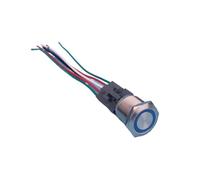 22mm thread mounting illuminated ring led self-locking switch IP67 wiring harness button switch NWPNLXEA(12V Orange LED)