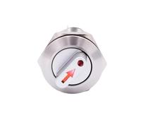 22mm Waterproof Metal Rotary Selector Switch 2 3 Postion 1NO1NC 2NO2NC 12V Red Green LED Stainless Steel Push Button Knob Switch(White LED)