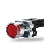 22mm XB2 Button Switch with Neon Lamp 1no / NC 12V 24V 36V 110V 220V 380V Green, Red, Yellow, Blue and White NWPNLXEA(Red NC,380V)