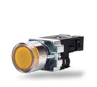 22mm XB2 Button Switch with Neon Lamp 1no / NC 12V 24V 36V 110V 220V 380V Green, Red, Yellow, Blue and White NWPNLXEA(Yellow NO,36v)