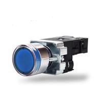 22mm XB2 Button Switch with Neon Lamp 1no / NC 12V 24V 36V 110V 220V 380V Green, Red, Yellow, Blue and White NWPNLXEA(Blue NO,12V)