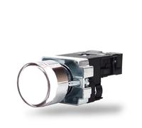 22mm XB2 Button Switch with Neon Lamp 1no / NC 12V 24V 36V 110V 220V 380V Green, Red, Yellow, Blue and White NWPNLXEA(White NO,12V)