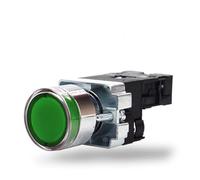 22mm XB2 Button Switch with Neon Lamp 1no / NC 12V 24V 36V 110V 220V 380V Green, Red, Yellow, Blue and White NWPNLXEA(Green NO,24V)