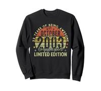 22nd Birthday Gifts Vintage October 2003 22 Years Old Men Sweatshirt
