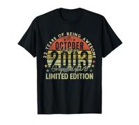 22nd Birthday Gifts Vintage October 2003 22 Years Old Men T-Shirt