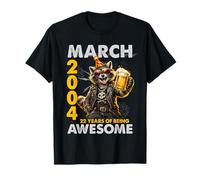 22nd Birthday Raccoon Beer March 2004 Vintage 22 Years Old T-Shirt