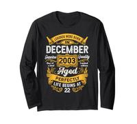22nd Birthday Real Legends December 2003 22 Years Old Men Manche Longue