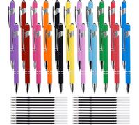 22pcs 2 En 1 Stylo ¿¿ Bille Stylus,Stylo ¿¿ ¿¿Cran Tactile R¿¿Tractable Avec 22 Recharges,Stylo ¿¿ Bille Avec Pointe Stylet,Stylo Capacitif ¿¿ Encre Noire Pour ¿¿Crans Tactiles