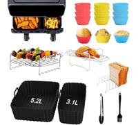 22Pcs Air Fryer Accessoires, Moule Silicone Air Fryer pour Philips Airfryer 3000 Series, Moulinex EZ901820 5,2/3,1 L, Ensemble D'accessoires pour Friteuse à Air pour Tefal 5,2/3,1 L, Lakeland 5L/3L