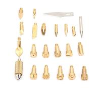22Pcs Brass Soldering Iron Tips | Wood Burning Pen Tool Kit for Pyrography/Leather/Crafts | 200-480°C Temperature Range, 60W, Sturdy Accessories