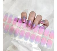 22pcs Gel Vernis À Ongles Autocollants, Aurore Français Autocollant Ongle Gel Uv, Film Pour Ongles Auto-Adhésifs, Bandes D'ongles En Gel Semi Durci Pour Femmes Filles Diy Manucure Décoration