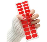 22pcs Gel Vernis À Ongles Autocollants,Rouge Vin Autocollant Ongle Gel Uv,Vernis Autocollant Uv,Vin Rouge Autocollants Auto-Adhésifs Pour Vernis À Ongles Autocollants Complets
