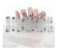 22Pcs Halloween Gel Vernis Ongles Autocollants Auto-adhsif Gel Nail Stickers Qualit Salon Bandes multicolore STICKERS Mult STICKERS