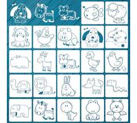 22pcs Pochoirs pour Fête Prénatale, Mignons Pochoirs Bébé pour Tissu Modèles de Motifs d'Animaux Mixtes pochoirs de Peinture pour Garçon Fille Vêtements Grenouillères pour Bébé Chemises
