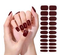 22Pcs Vernis Autocollant Ongle Halloween Effet Semi-Permanent Nail Art Sticker Ongle Auto-adhésif Couverture Complète Semi-Durci Manucure Décoration pour Femme Fille (D)