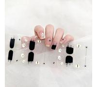 22Pcs Vernis Autocollant Ongle Halloween Effet Semi-Permanent Nail Art Sticker Ongle Auto-adhésif Couverture Complète Semi-Durci Manucure Décoration pour Femme Fille (B)