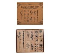 22pcs Wood Craft Stamper Vintage Scrapbooking Flower Rubber for Card Making Scrapbooking Journal Album Rubber Stamper for Craft