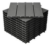 22x Carreaux de terrasse WPC 30x30cm 2m² carrelage revêtement de sol anthracite Gris anthracite G