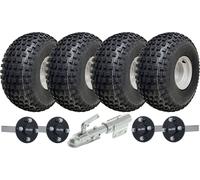 22x11.00-8 Knobby ATV Quad Trailer Kit Wheels ALKO Axles Swivel Hitch Load 620kg