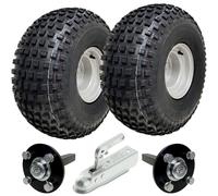 22x11.00-8 Knobby ATV Quad Trailer Kit Wheels Axles Hitch Load Capacity 310kgs