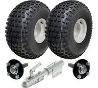 22x11.00-8 Knobby ATV Quad Trailer Kit Wheels Axles Swivel Hitch Max Load 310kgs