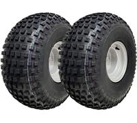 22x11.00-8 Knobby ATV Tyres 4 Stud Rim Trailer Quad Wheels 100mm PCD (Set of 2)