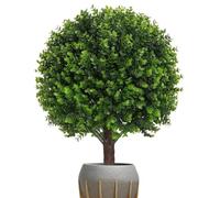 23.6in Outdoor Faux Topiary - Artificial Boxwood Bush | Garden Plant