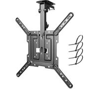 23 à 55 Pouces Support TV Plafond, Pliable Support de TV Pivotant Ajustable pour Plafonds Plats ou Inclinés,20KG,Max VESA 400x400mm