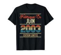 23 Ans Anniversaire Millésime Vintage Homme Juin 2003 T-Shirt