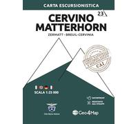 23 Cervino Matterhorn Zermatt - Breuil-Cervinia. Carta escursionistica 1:25.000