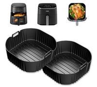 23 cm Moule Silicone Air Fryer, 2 Pièces Plat Air Fryer Accessoires pour Philips 2000 Série NA230 XL 6,2L, Cecotec Cosori Turbo Blaze 5,5L 6L 6,2L, Réutilisable Airfryer Accessoires XXL