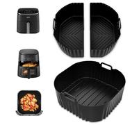 23 CM Moule Silicone Air Fryer, 3 Pièces Plat Air Fryer Accessoires pour Philips 2000 Série NA230 XL 6,2L, Cecotec Cosori Turbo Blaze 5,5L 6L 6,2L,2 x 3.1L + 1 x 6.2L Réutilisable Airfryer