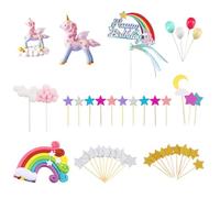 23 Inserts De Décoration De Gâteau De Dessin Animé Et 20 Inserts D'Étoile, Décorations De Gâteau Pour Enfants, Décoration De Gâteau, Décorations De Gâteau Pour Filles