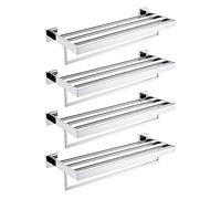 23 "Mall en Acier Inoxydable Salle de Salle de Bain Serviette de Serviette à Double Serviette à Double Serviette étagère de Rangement Poli nizer pour Les Serviettes (4pcs) - Solution