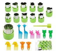 23 PCS Emporte Piece Patisserie, Emporte Piece Biscuit, Moule Gateau Enfant, Moule Patisserie MoulE Biscuit (12 Emporte-Pièces + 1 Baton à Démouler + 10 Fourchettes à Fruits 5 Modèles)