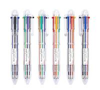 23 PCS Stylos à Bille Rétractable, Shuttle Art Stylos Multicolores 6-en-1, Stylo à Bille 6 Couleurs, Stylo d'Ecriture Pratique pour Fournitures Scolaires, Bureau, Etudiants