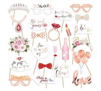 23 Pièces Accessoire Photo, Kit EVJF Accessoire Photobooth, DIY Fête Photo Booth Props Accessoires pour Photos de Mariage Fête