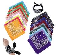 23 Pièces Bandana Pour Hommes et Femmes Enfant, Foulards Paisley, Bandana Cowboy, Polyester Décoration Multifonctionnelle Multicolore de Style Rétro, Pour La Tête, Le Cou, Les Bras 55 * 55cm
