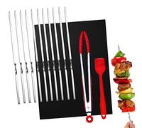 23 Pièces Barbecue Professionnels, Tapis De Cuisson Barbecue 34x24cm, Avec Brosses, Brochettes, Clips, Réutilisables Et Faciles à Nettoyer, pour Convient Aux Grils à Gaz Et Aux Fours à Charbon